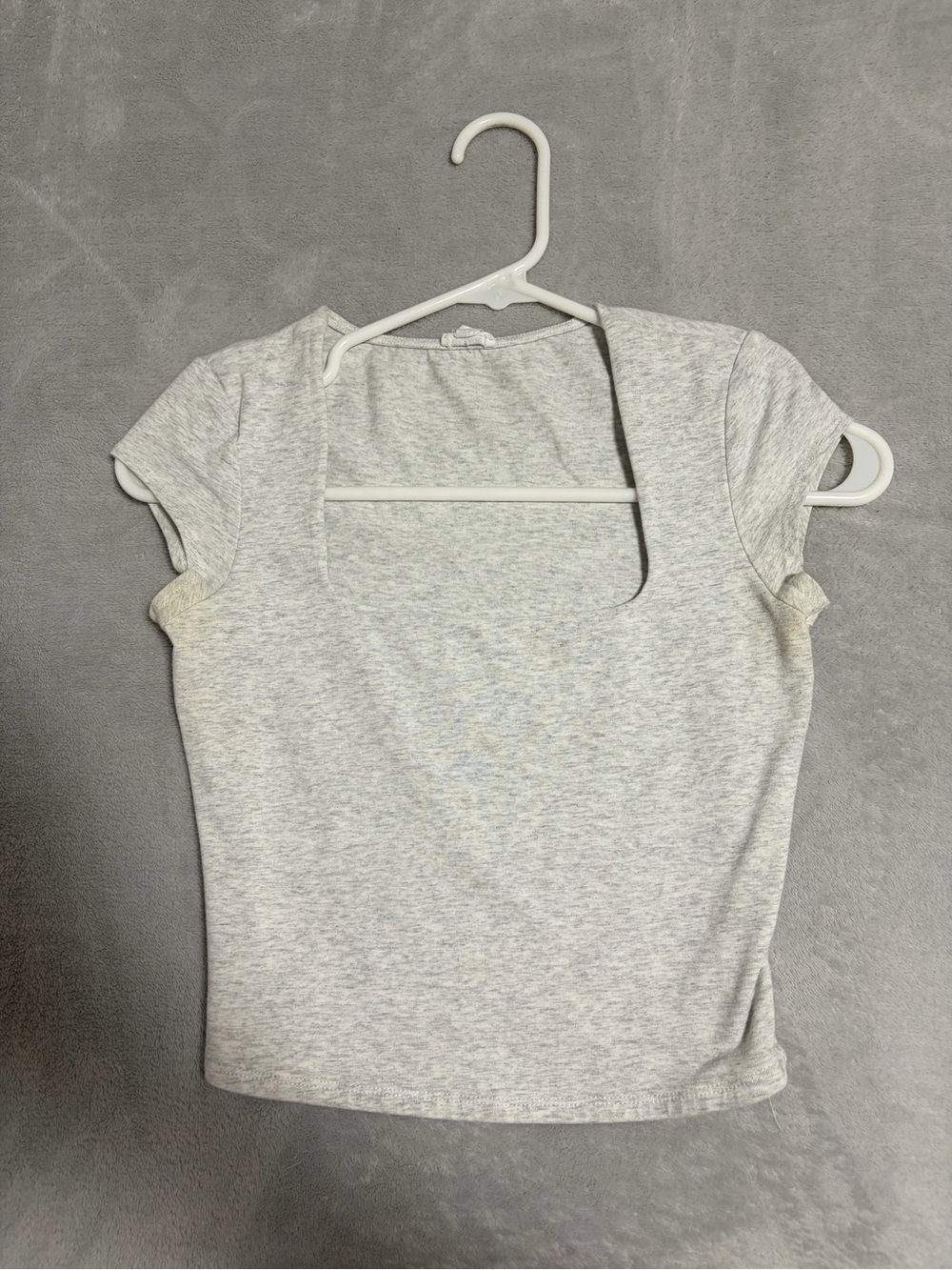 Garage Light Heather Gray Square Neck Crop Top
